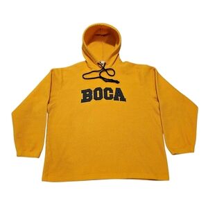 Vintage Y2k Boca Authentic Yellow Fleece Hoodie